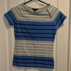 Tommy Hilfiger blue/grey striped short sleeve top